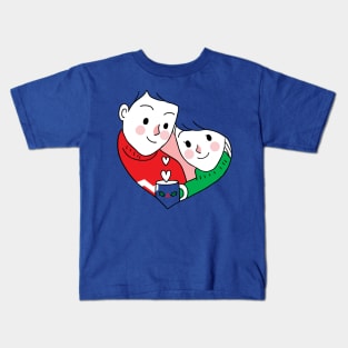 couple heart hand drawn Kids T-Shirt